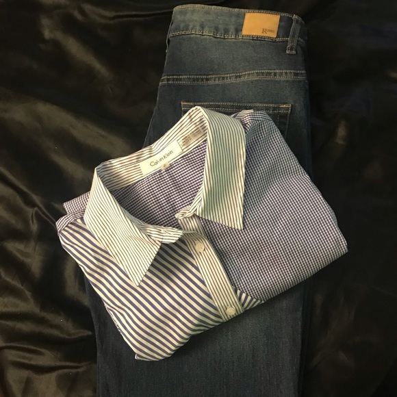 Calvin Klein button up shirt and jeans R 1892 s 10 - Picture 1 of 8